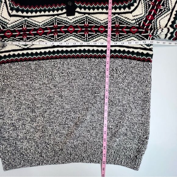 Chaps Ralph Lauren Mock Neck Fair Isle Ski Grandpa Cotton Sweater EUC Large - Picture 7 of 9